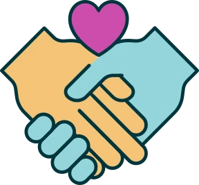 Handshake with heart illustration
